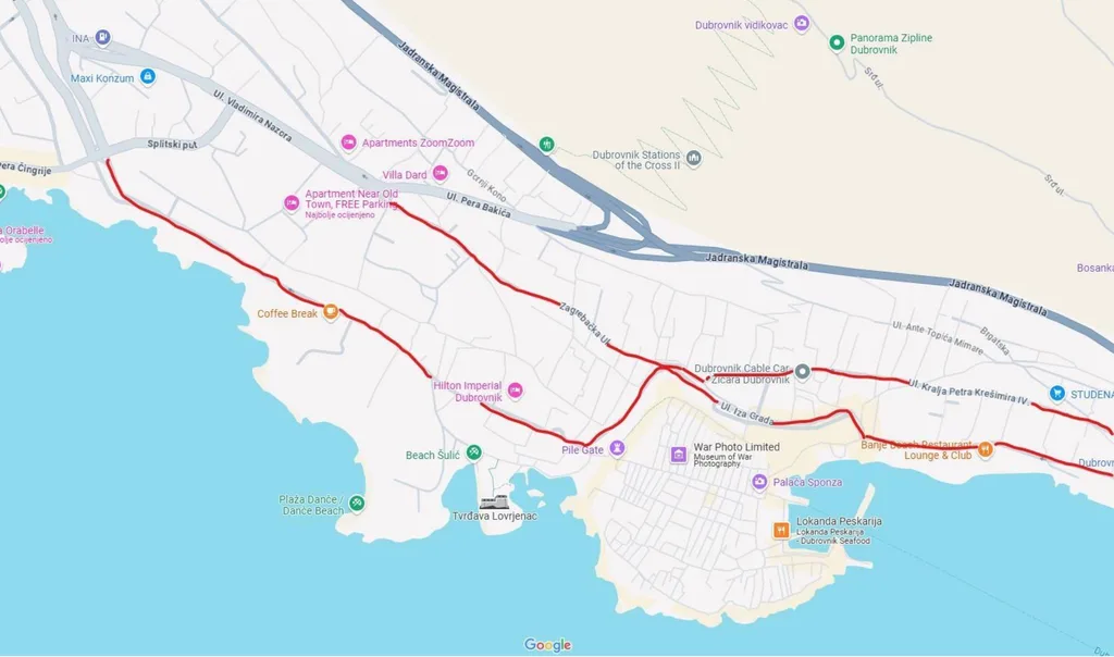 Restricted Traffic Zone around Dubrovnik Old Town