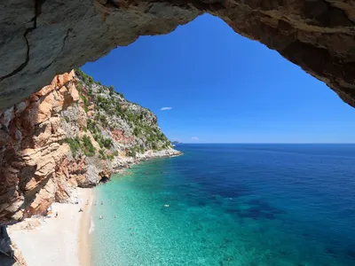Pasjača beach below the cliffs near Dubrovnik