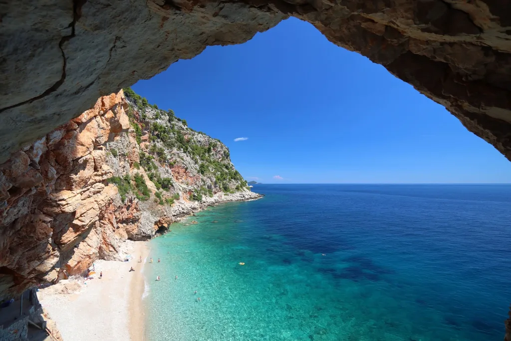 Pasjača beach below the cliffs near Dubrovnik